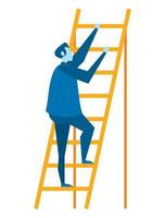 businessman climbing stairs vector