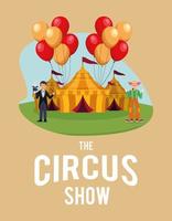 circus show lettering scene vector