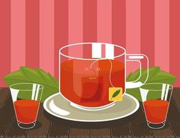 té rojo de bayas vector