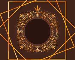 golden monogram elegant frame vector