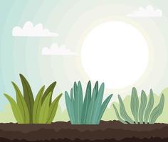 plants cultivating scene vector