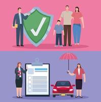 insurance service two scenes vector