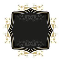 label with golden border vector