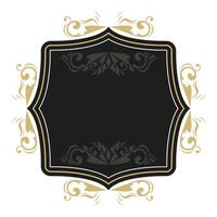 label with golden border vector