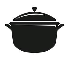 silueta de olla de cocina vector