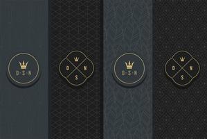 four elegant pattern emblems vector