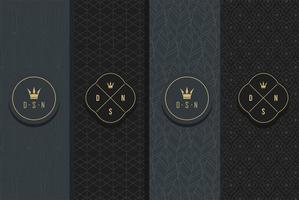 four elegant pattern emblems vector