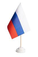 Small table flag of Russia isolated on white background photo