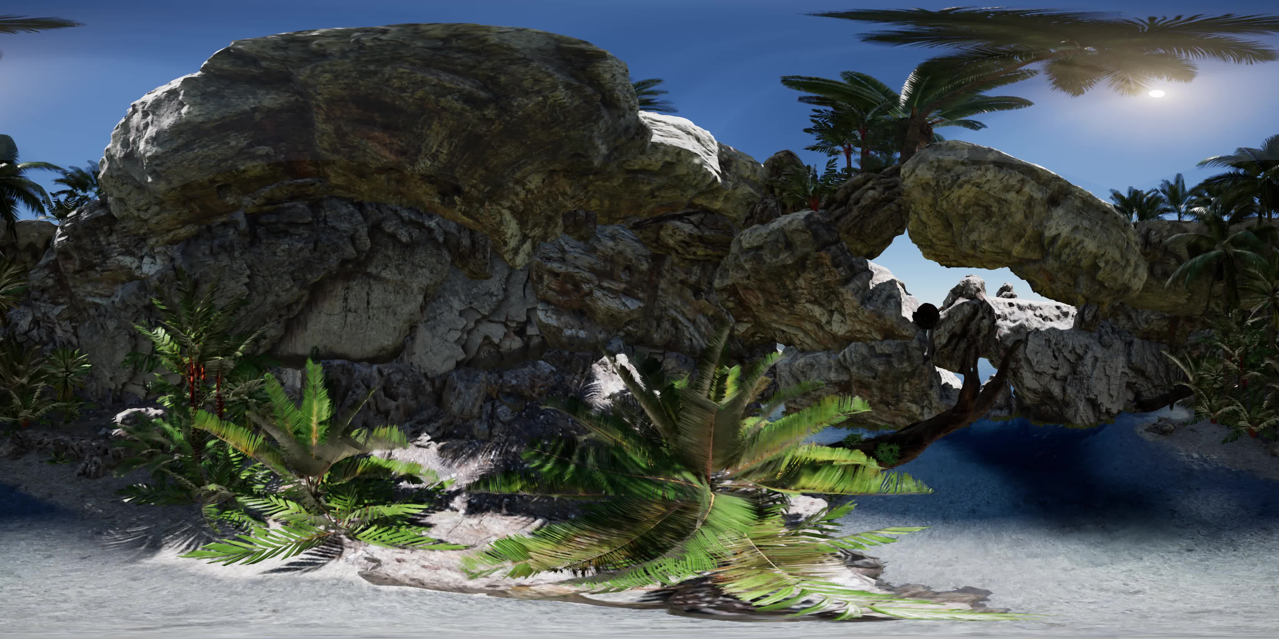 VR cave paradise blue sea and on beach tropical island 6071800 Stock at Vecteezy