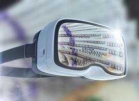 Virtual reality glasses, business, technology, internet and networking concept photo