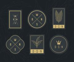 elegant pattern six emblems vector