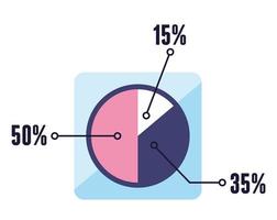 statistics pie with percents vector