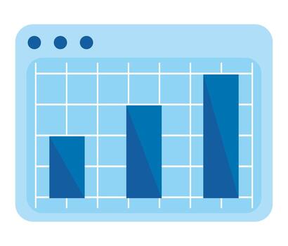 webpage with statistics bars vector