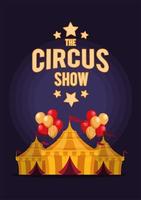 circus show lettering with tent vector