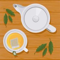 teacup and teapot airview vector