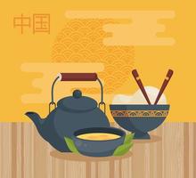 té de la cultura china vector