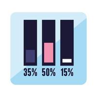 statistics bars with percents vector