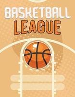 basketball league lettering with ball vector