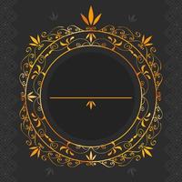 golden monogram circular frame vector