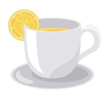 teacup with lemon vector