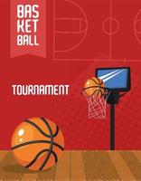 basketball tournament lettering with point vector