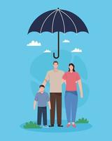 umbrella insurance with family vector