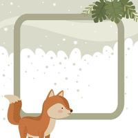 cute fox woodland animal vector