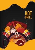 hot grill lettering with food