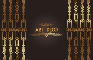 golden art deco lettering vector