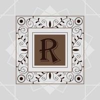 square monogram with r vector