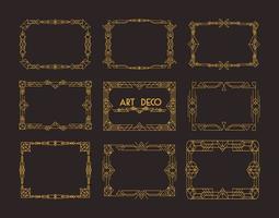 nine art deco frames vector