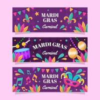 colección de banners de carnaval de mardi gras vector