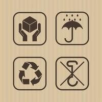 four cardboard infographic seals vector