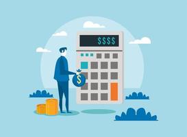 businessman with calculator vector