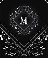 silver monogram with m vector