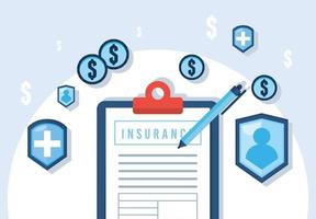 insurance service signing policy vector