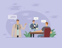 patients and doctors online consulting vector