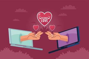 letras de amor a distancia con laptops vector