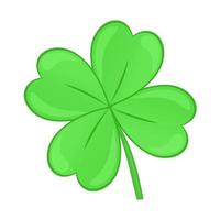 Lucky clover with four leaves, isolated on a white background. St. Patricks Day. vector