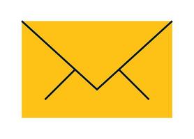 correo de sobre amarillo vector