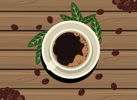 coffee cup airview vector