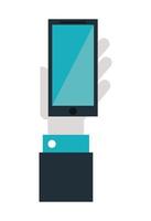 mano con smartphone vector