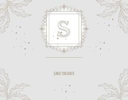 gray elegant monogram vector