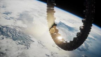 futuristic space station on Earth orbit video