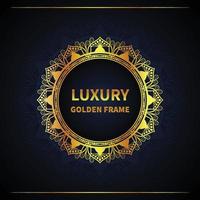 Luxury Gold floral frame with color background vector