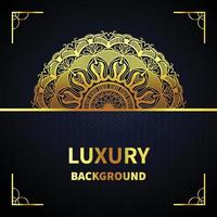 Luxury mandala in gold color background vector