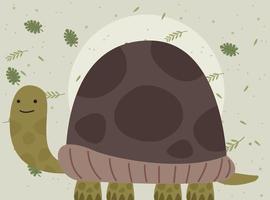 linda tortuga animal del bosque vector