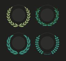 laurel wreaths four styles vector