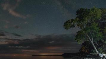 4K Timelapse Sequence of Bruce peninsula, Canada - The Sky at Night video