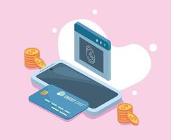 virtual banking in smartphone vector